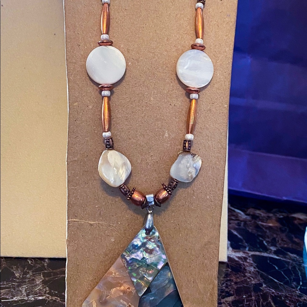 Abolone Shell Copper 20” Necklace BeadMaker Woman